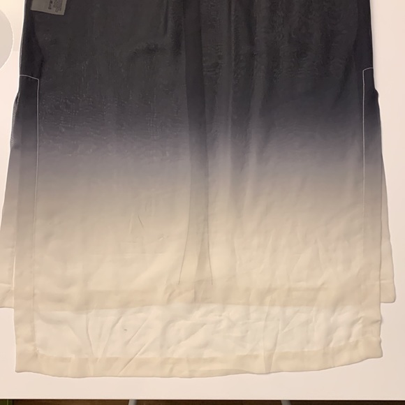 DKNY Long silk ombré shirt with side slits and silk jersey knit sleeves - Picture 7 of 10